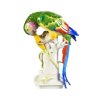 Fine Porcelain Parrot Figural Study