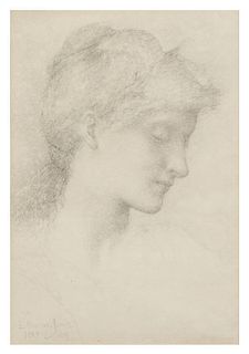 * Edward Burne-Jones, (British, 1833-1898), Head of a Lady, 1889