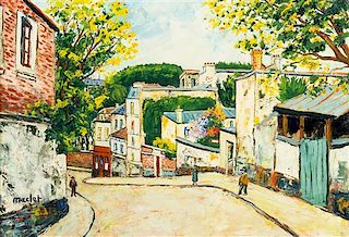 Elisee Maclet, (French, 1881-1962), Streetscape