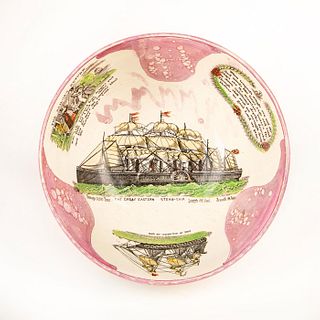Large Sunderland Pottery Pink Lustre Ware Bowl