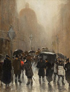 * Luigi Loir, (French, 1845-1916), Thread Needle St. London