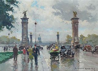 Edouard Leon Cortes, (French, 1882-1969), Entrance of the Grand Palais