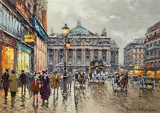 * Antoine Blanchard, (French, 1910-1988), Avenue de l'Opera, Paris