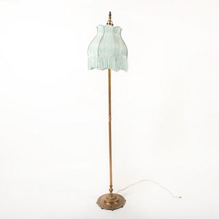 Art Deco Style Brass Fringed Floor Lamp