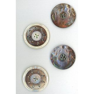 A Small Card Of Extra Large 19Th Century Pearl Buttons