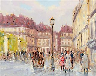Andre Gisson, (American, 1921-2003), Paris Street Scene