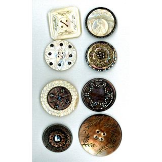 A Small Card Of Assorted Div One Pearl Buttons