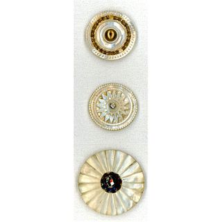 A Small Card Of 18Th Century Pearl Buttons
