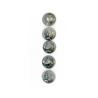 A Small Card Of Div. 1 Monochromatic Porcelain Buttons