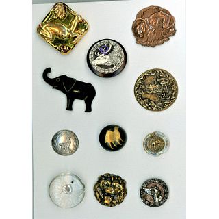 A Small Card Of Assorted Material Assorted Animal Buttons