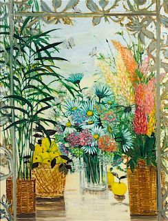 Michel-Henry, (French, b. 1928), Flowers in Vases