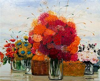 Michel-Henry, (French, b. 1928), Flowers in a Vase