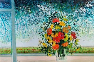 * Michel-Henry, (French, b. 1928), Flowers on a Windowsill