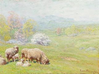 * John Joseph Enneking, (American, 1841-1916), Sheep in Pasture