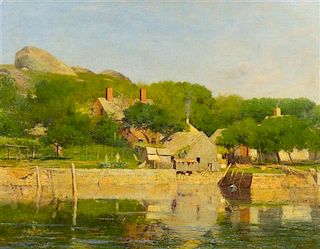 William Lamb Picknell, (American, 1854-1897), Pastoral River Scene