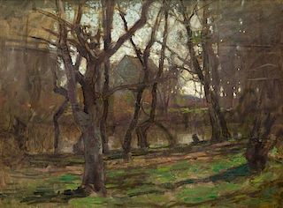* Paul Cornoyer, (American, 1864-1923), River Through the Woods