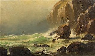 Lemuel D. Eldred, (American, 1848-1921), Seascape with Gulls, 1874