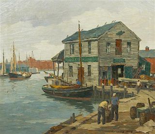 James Jeffrey Grant, (American, 1883-1960), Unloading at the Dock
