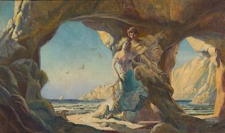 * Hernando Gonzallo Villa, (American, 1881-1952), The Enchanted Cove, 1918