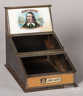 John Carver tin lithograph cigar store display