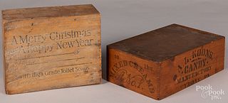 Wooden advertising boxes