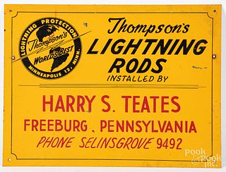 Thompson's Lightning Rods advertising sign