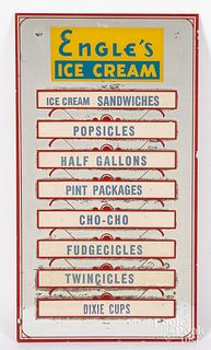 Engle's Ice Cream (Sunbury PA) mirrored menu board