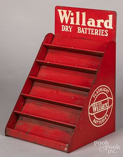 Willard Dry Flashlight Batteries tin store display
