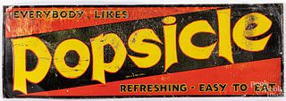 Popsicle embossed tin advertising sign
