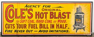 Large canvas Cole's coal advertising poster