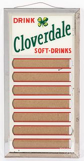 Cloverdale Soft Drink reverse painted menu board