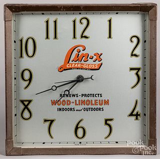 Lin-X Wood-Linoleum advertising clock