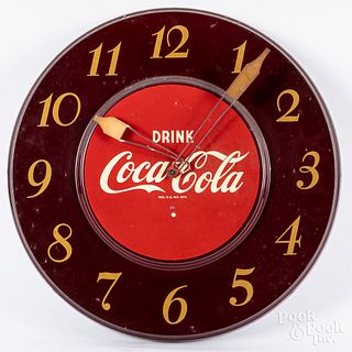 Telechrome Coca-Cola tin lithograph wall clock