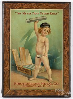 Frictionless Metal Co. tin advertising sign