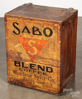 Wooden Sabo Coffee store bin