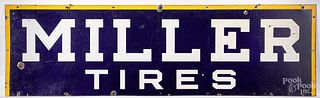 Miller Tires enameled porcelain advertising sign