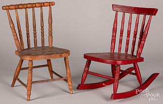 Two child's advertising chairs