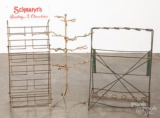 Nice wire and metal country store display racks