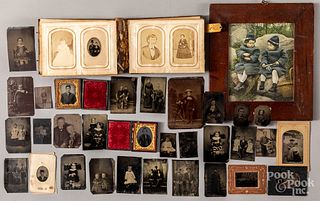 Group of tin types and other photographs.