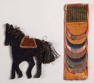 Pennsylvania wool sewing roll up, 19th c.