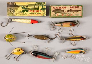 Eight miscellaneous fishing lures