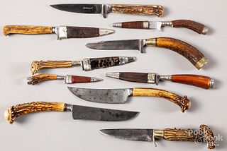Ten stag handled fixed blades