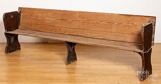 Large pine pew bench table, 19th c.