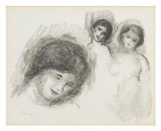 * Pierre-Auguste Renoir, (French, 1841-1919), La pierre au trois croquis (from L'album des douze lithographies originales), 1904