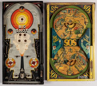 Six Poosh-M-Up table top pinball games