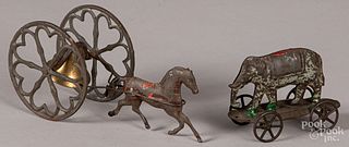 Two early tin pull toys