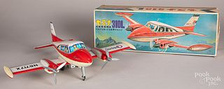 Japanese tin lithograph friction Cessna airplane