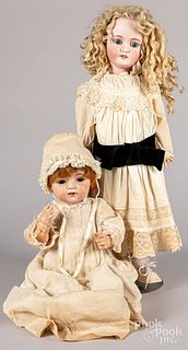 Two large bisque head dolls