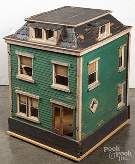 Large painted pine dollhouse
