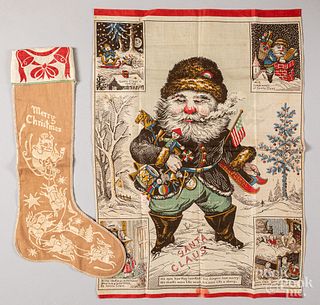 Thomas Nast printed Santa Claus handkerchief